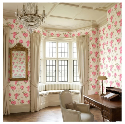 Pink floral wallpaper - pink,