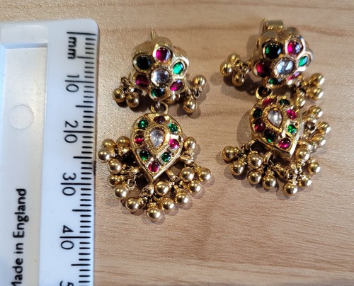 Heavy 21ct gold earrings - gold, earrings-