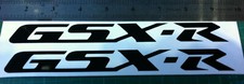2 X  GLOSS BLACK   SUZUKI GSX-R   VINYL DECAL STICKERS  200mm x 20mm 