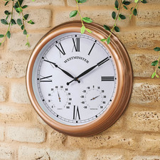 Garden Wall Clock Thermometer