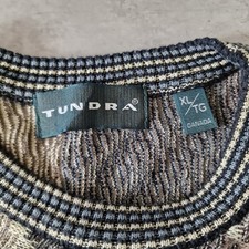 TUNDRA Canada Vintage 80s/90s Coogi Style 3D Knit Grandpa Sweater Size XL