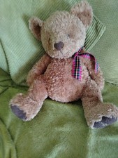 ALFIE Teddy Bear Vintage Soft Plush Russ Berrie Tartan Ribbon 