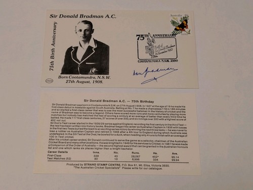 Cricket fdc signed don - cricket,