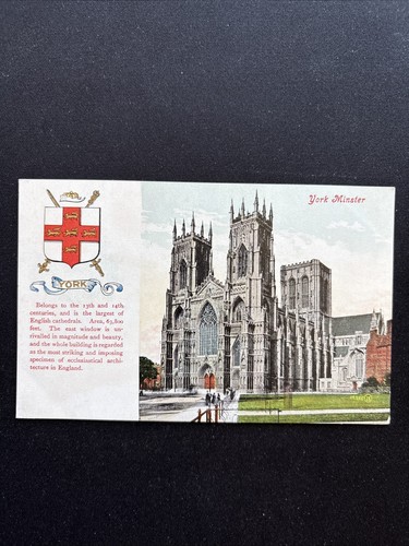 Antique york minster postcard - york,