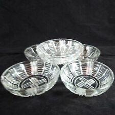 5 x Vintage Clear Glass Stemmed Dessert Bowls / Sundae Dishes