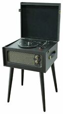 Bush Retro Bluetooth Turntable 3-Speed Record Player Legs AUX Black 7164138 R