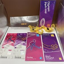 x2 TICKETS 2012 London Olympics LANYARD wallet HOCKEY Volleyball PARK MAP guides