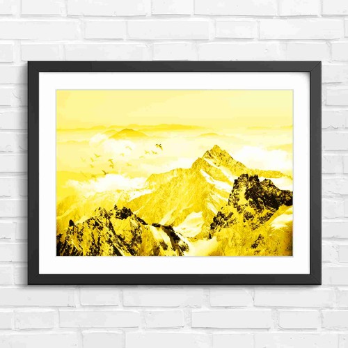 Gold snowy mountain - gold, vee