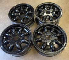 CLASSIC MINI 12" KN MINATOR UK MADE MINILITE TYPE ALLOY WHEELS 12x5 COOPER ROVER