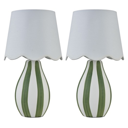 Set green white stripe - of,