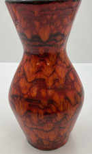 West German Pottery Vase Red/Orange/Brown Pattern 523-27                     C17
