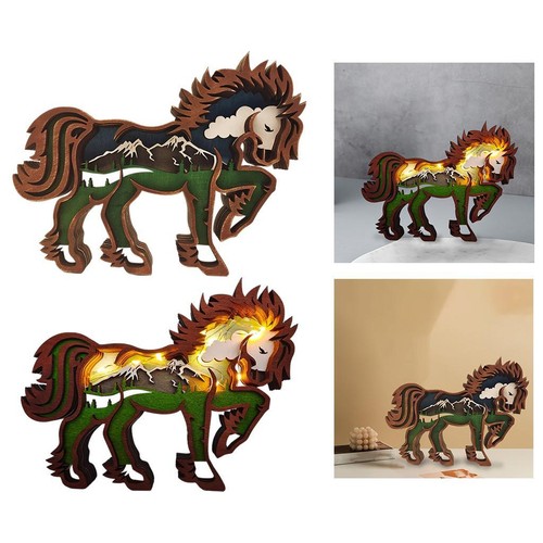 Wooden horse statue - wooden, statue,