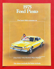1974-75 FORD PINTO Sales Brochure US Market -2Dr Runabout Squire Wagon Excellent