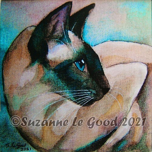Siamese cat art print from - cat,