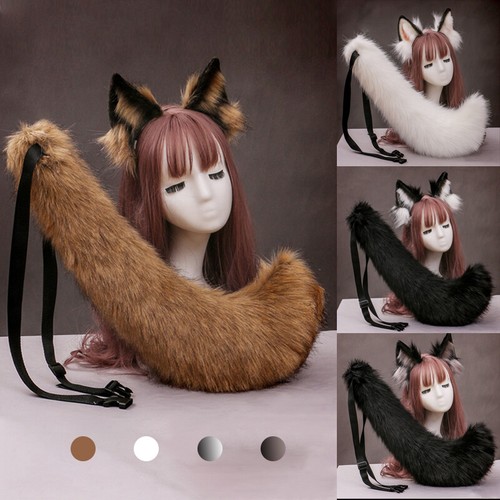 Faux fur wolf ears headband - faux,