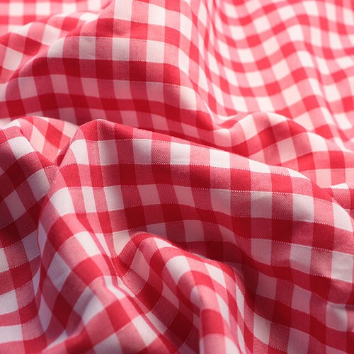 Gingham polycotton fabric - gingham, 1/4"