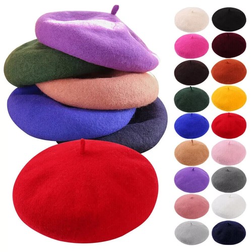 Plain beret hat wool autumn - plain,