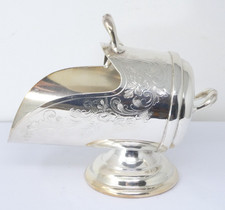 Sugar Scuttle Silver Plated Barker Ellis Engraved Floral Rococo Style