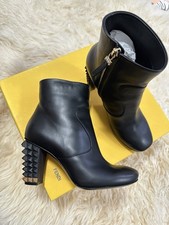 Fendi Leather Heel Ankle Boots