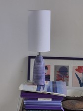 2  x Small Drum Lampshades White Linen - Bedside, Table, Wall Lamps 24 x 13.5cm