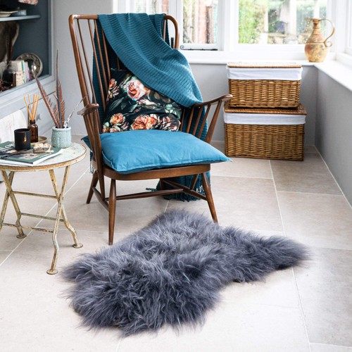 Icelandic sheepskin rug steel - rug,