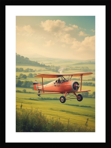 Vibrant biplane framed wall - biplane,