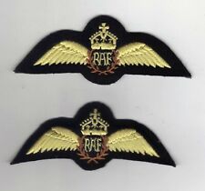 ROYAL AIR FORCE WW2 TYPE PILOTS WINGS IN CREAM -— 1 X PADDED/1 X UNPADDED.