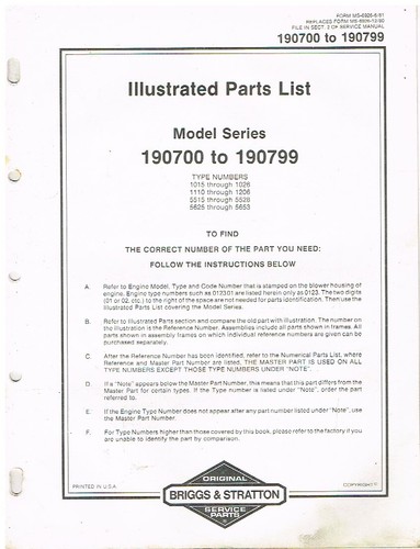 Briggs stratton cyl 190700 - &,