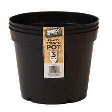 Black 23cm Tomato Pots 3 Pack Plastic Sankey
