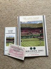 Wimbledon Lawn Tennis Official Programme 2003 With Centre Court Ticket And Guide