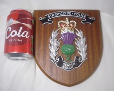 Vintage Scottish Strathclyde Police Wooden Shield Crest Wall Plaque MW Stephens