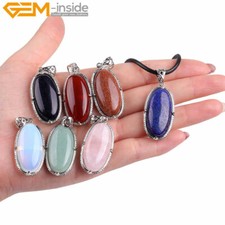 Oval Stylish Pendant Leather