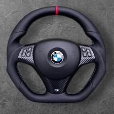 EXCHANGE BMW 1 3 E81 E82 E87 M3 E90 E91 E92 FLAT BOTTOM CUSTOM STEERING WHEEL