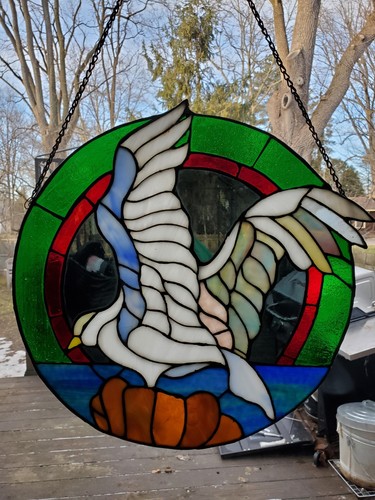 Vintage bird stained glass - vintage,