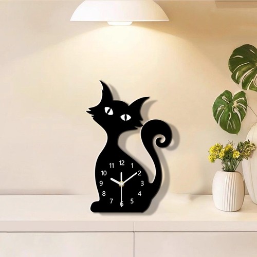 Cat wall clock decorative - wall,