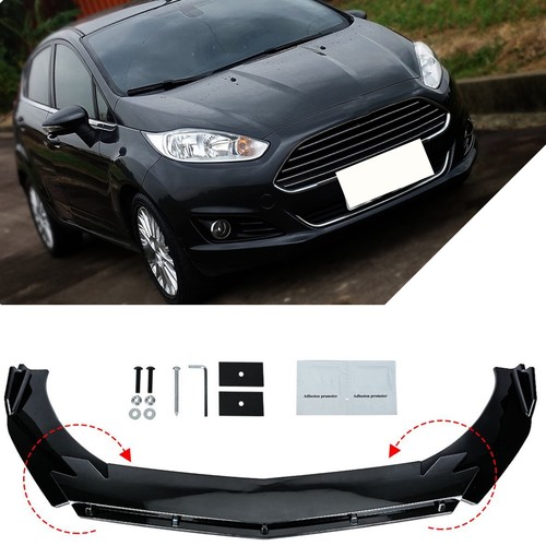 Gloss black front bumper - black,