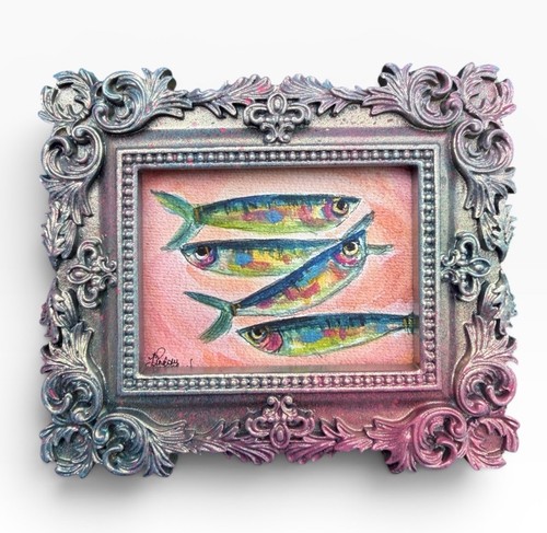 Sardines mini watercolor print