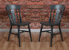 X2 PAINTED FIDDLE-BACK CHAIRS