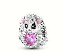 Hedgehog Charm Bead 925 Sterling Silver