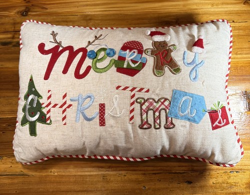 Merry christmas holiday pillow - merry,