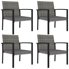 2/4x Garden Dining Chairs Poly