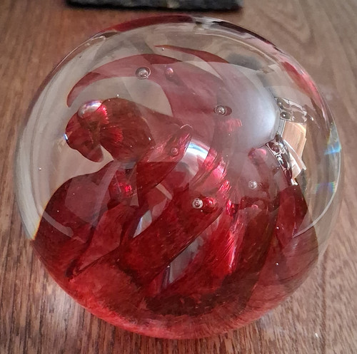 Clear red art - clear, glass