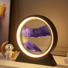 Moving Sand Art Picture Round Glass 3D Hourglass Deep Sea Sandscape Decoration