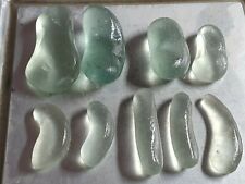 9 x 3.5- 5cm Curly Curved Vintage Pieces North East English Sea glass Seaham