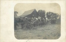 C1910 Farming agriculture horse drawn equipment RPPC Postcard 25-4522