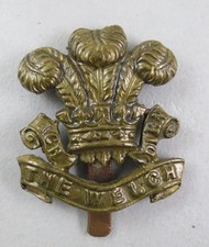 Military Brass Cap Badge The Welch Regiment British Army Infantry Wales