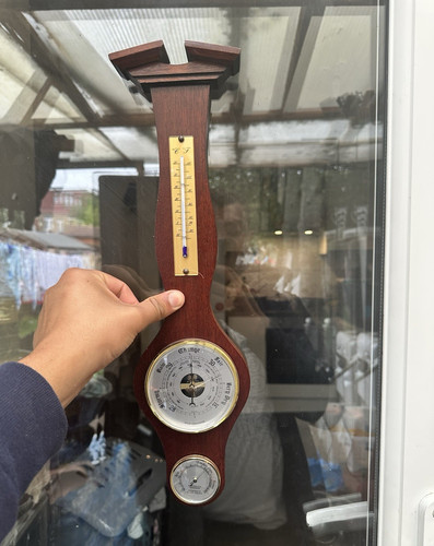 Wood wall weather station - wood,