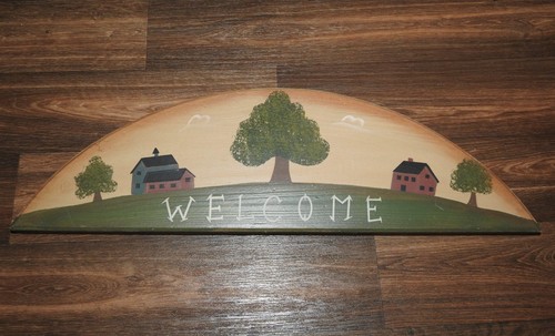 Rustic welcome sign wood