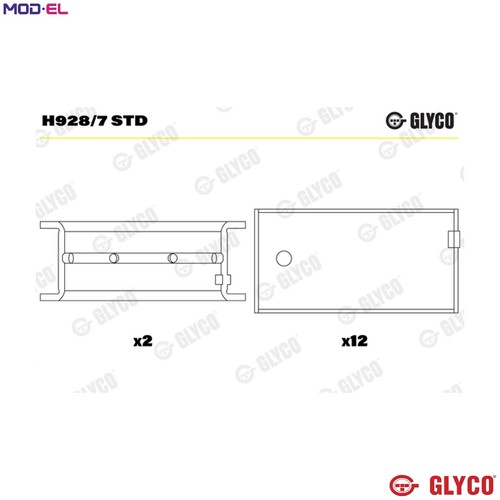 Crankshaft bearing h928 std - h928/7,