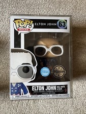 Funko Pop, Elton John 63 Exclusive Glitter, Vaulted, Unopened, protective case